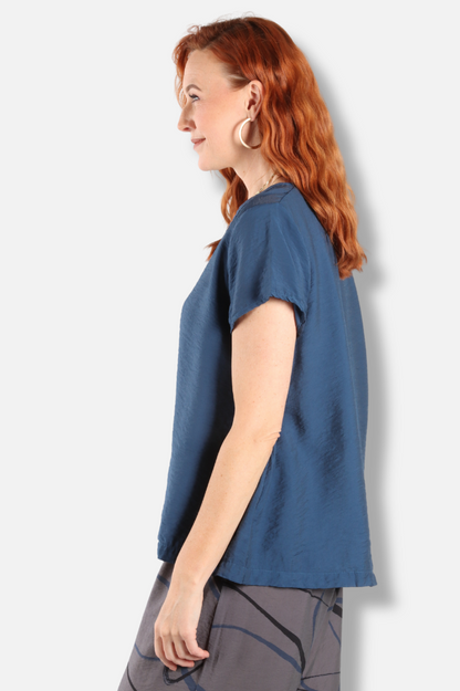 Cap Sleeve Swing Top - Naval Parachute