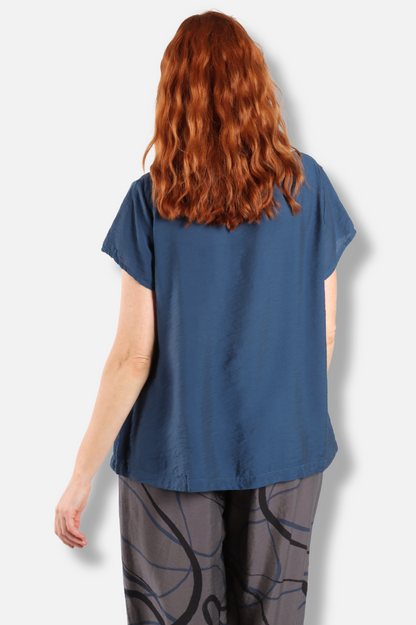 Cap Sleeve Swing Top - Naval Parachute