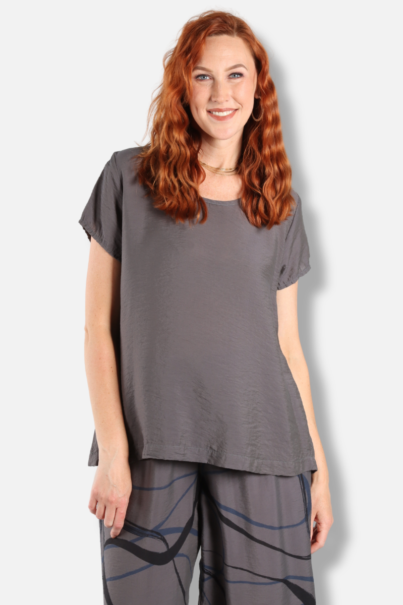 Cap Sleeve Swing Top - Anthracite Parachute