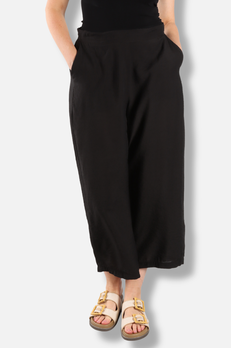 Crop Wide Leg Pant - Black Parachute