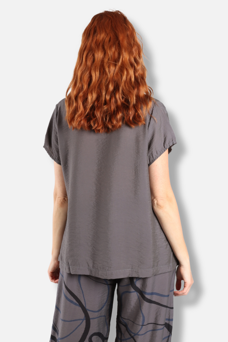 Cap Sleeve Swing Top - Anthracite Parachute