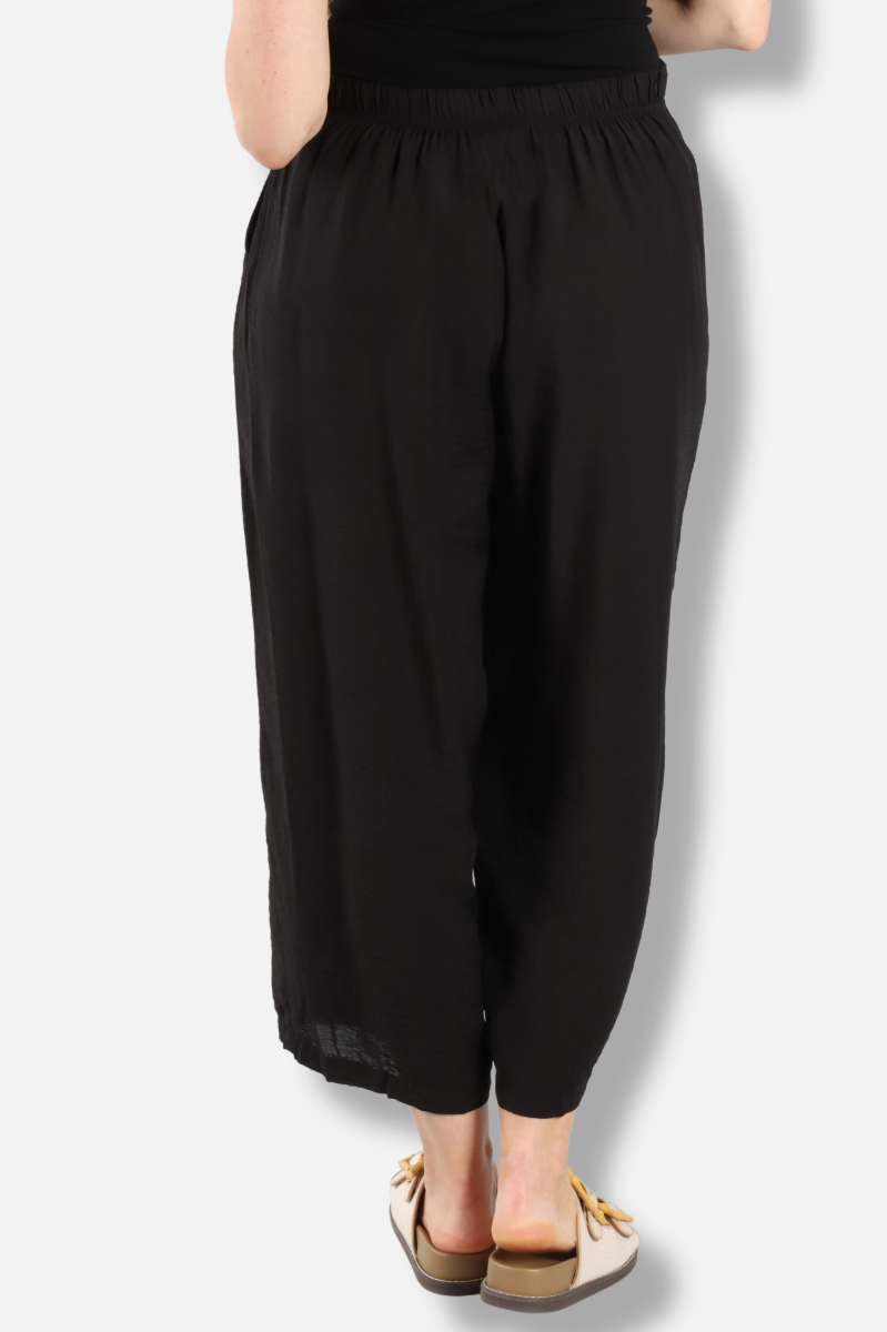 Crop Wide Leg Pant - Black Parachute