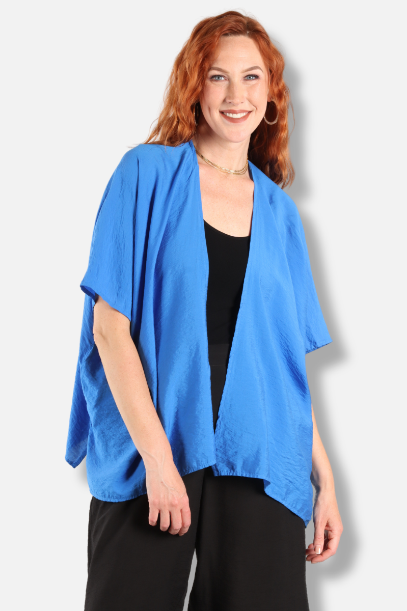 Shawl Cardigan - Vivid Blue Parachute
