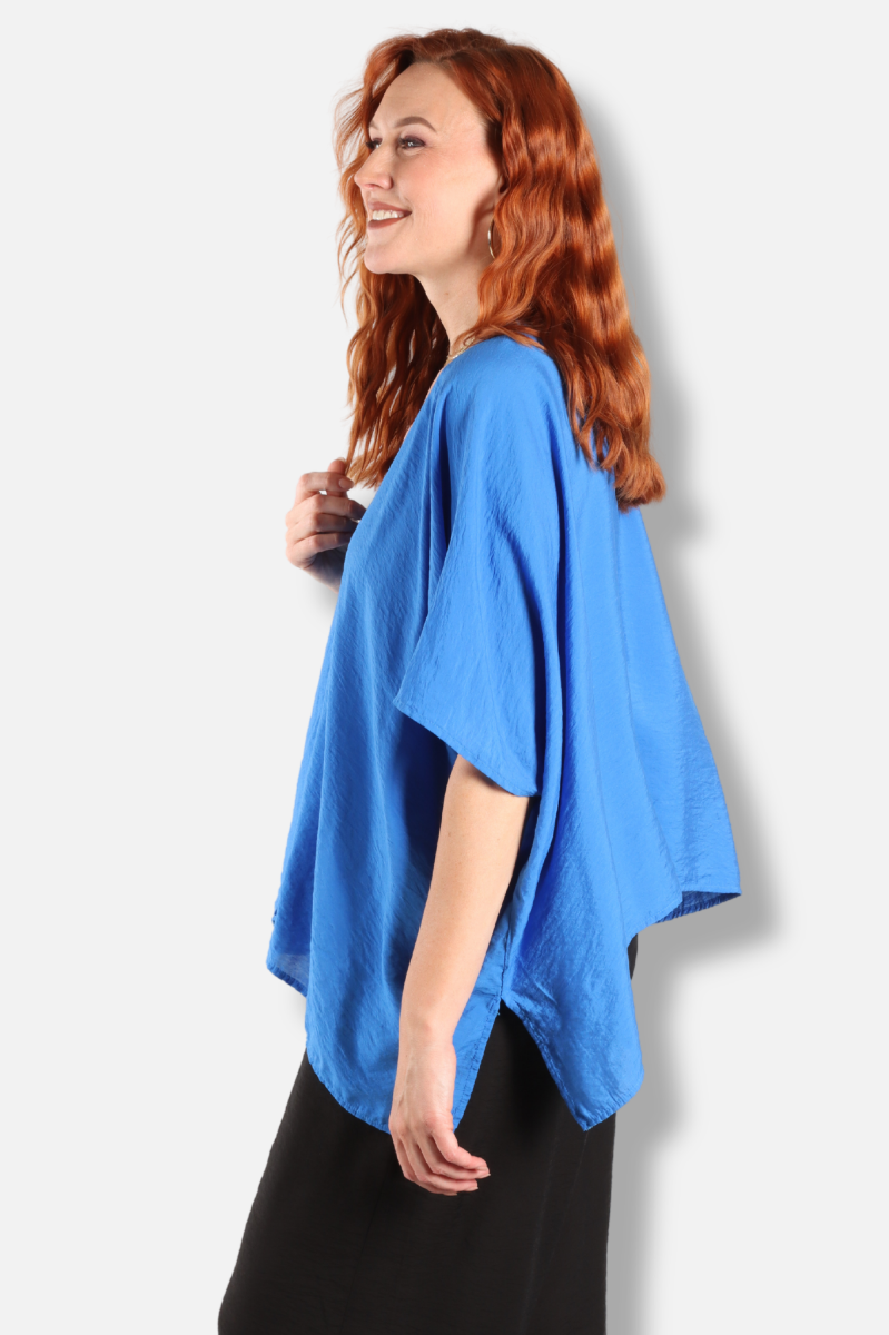 Shawl Cardigan - Vivid Blue Parachute