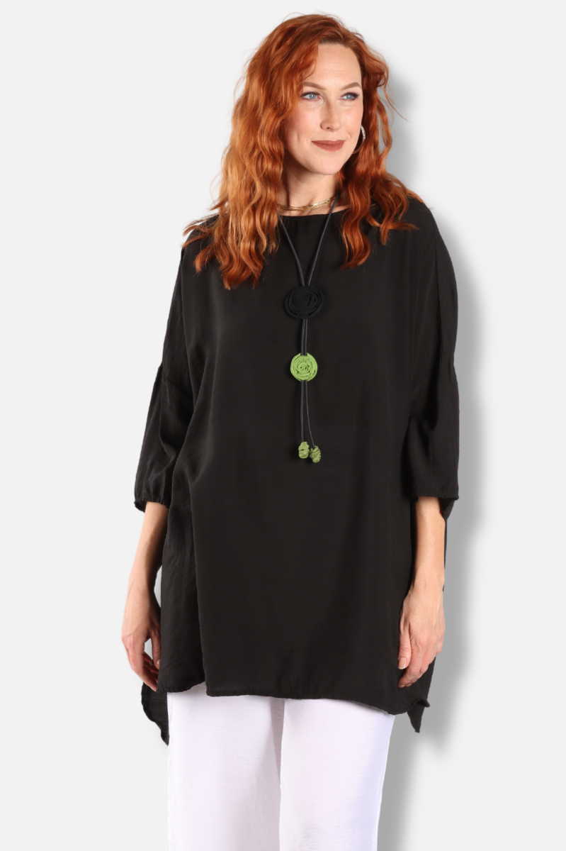 Osize Slit Tunic - Black Parachute
