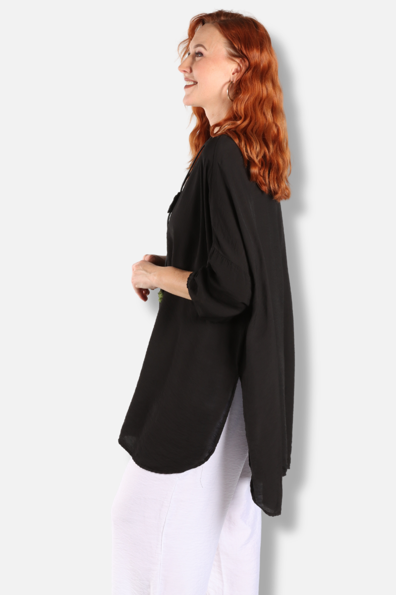 Osize Slit Tunic - Black Parachute
