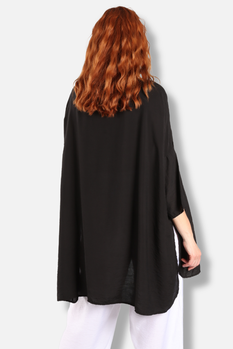 Osize Slit Tunic - Black Parachute