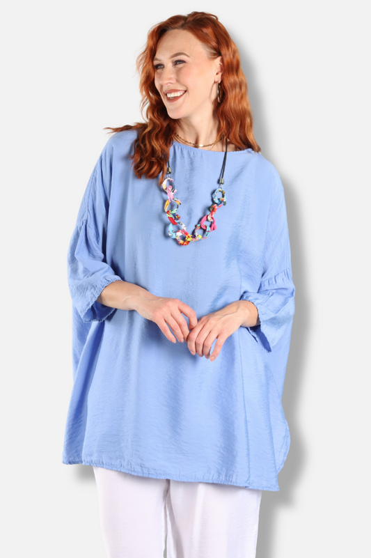 Osize Slit Tunic - Forget Me Not Parachute