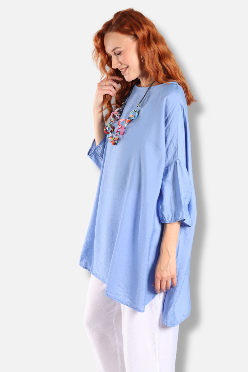 Osize Slit Tunic - Forget Me Not Parachute