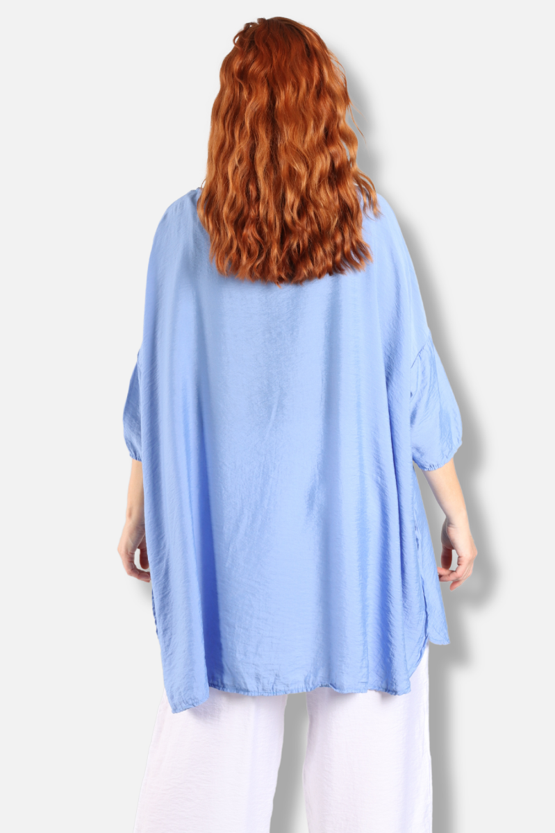 Osize Slit Tunic - Forget Me Not Parachute