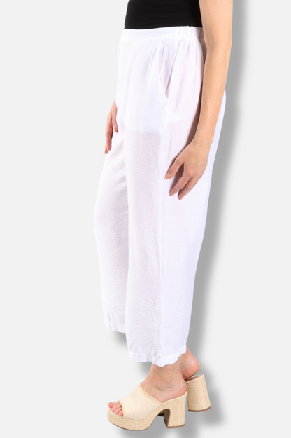Crop Wide Leg Pant - White Parachute