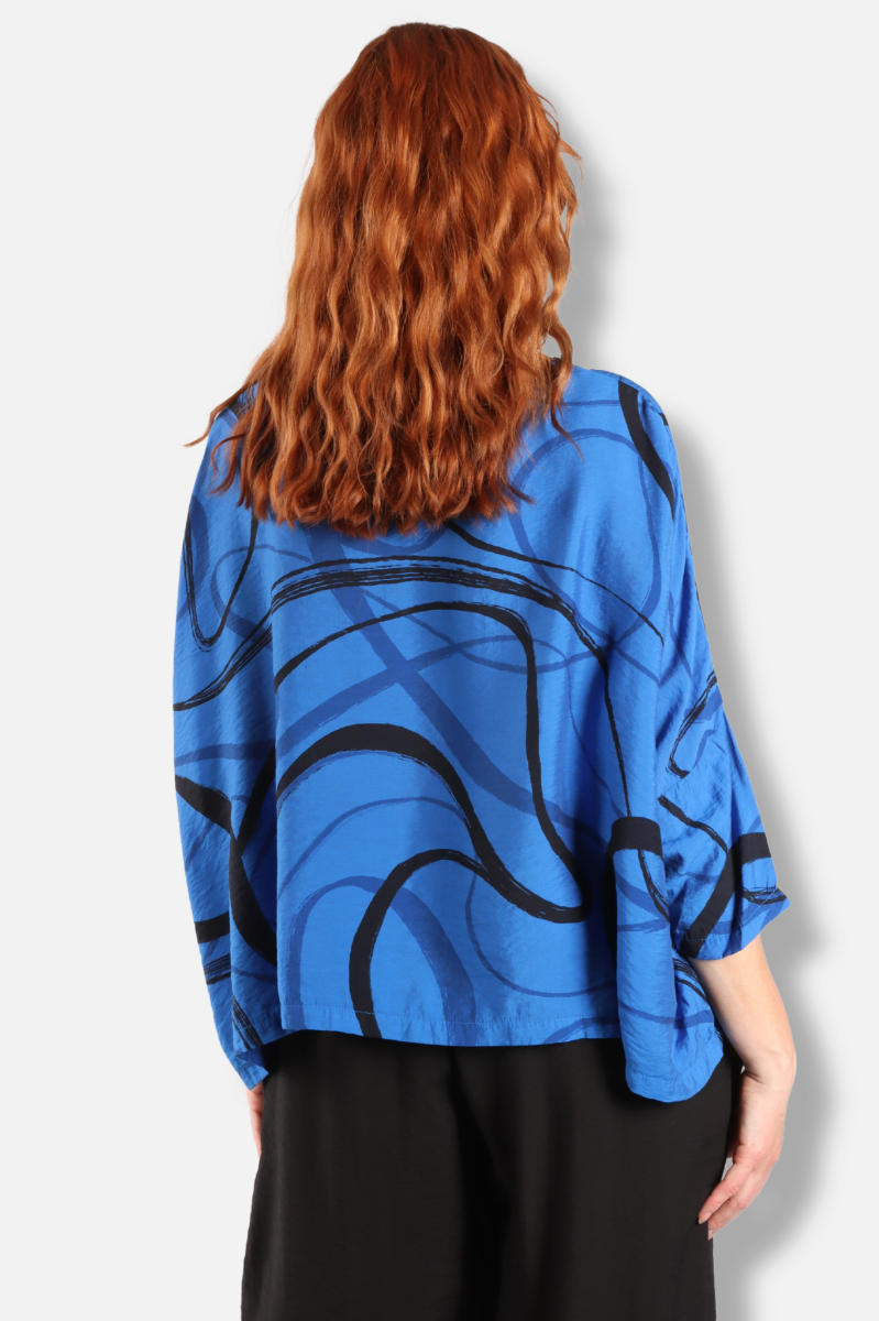 Crop Top - Vivid Blue Swirl Parachute