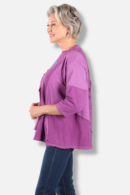 Triangle Floral Tee - Purple #2