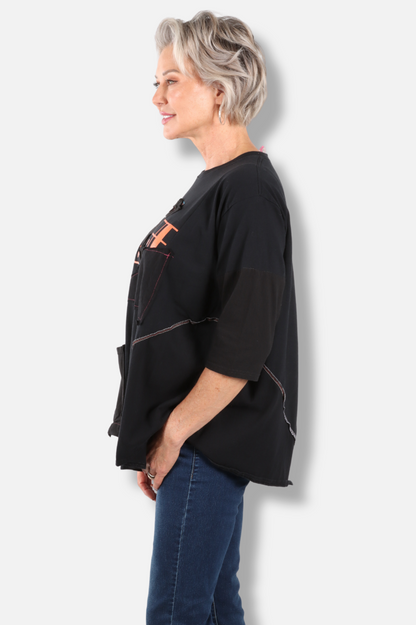 Triangle Floral Tee - Black #3