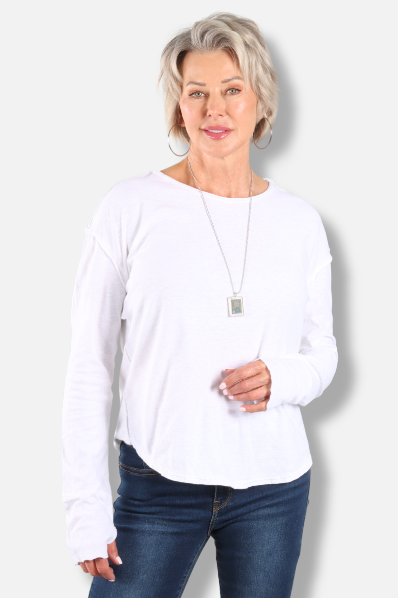 Thumbhole Top - White 