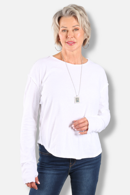 Thumbhole Top - White 