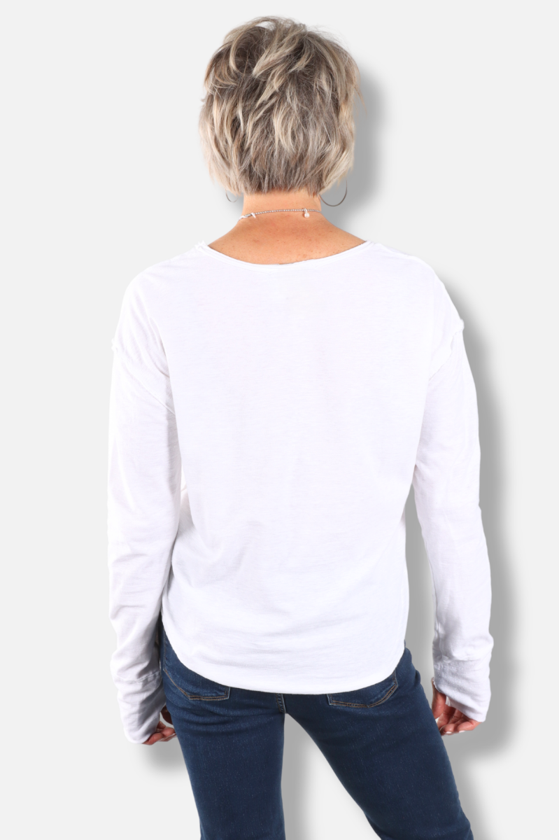 Thumbhole Top - White 
