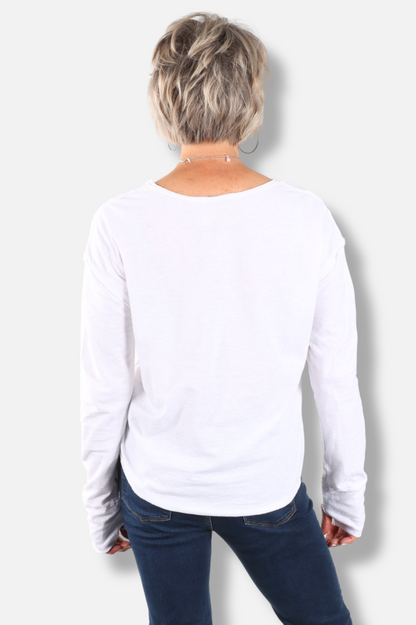 Thumbhole Top - White 