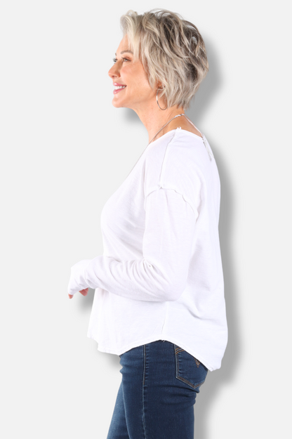 Thumbhole Top - White 