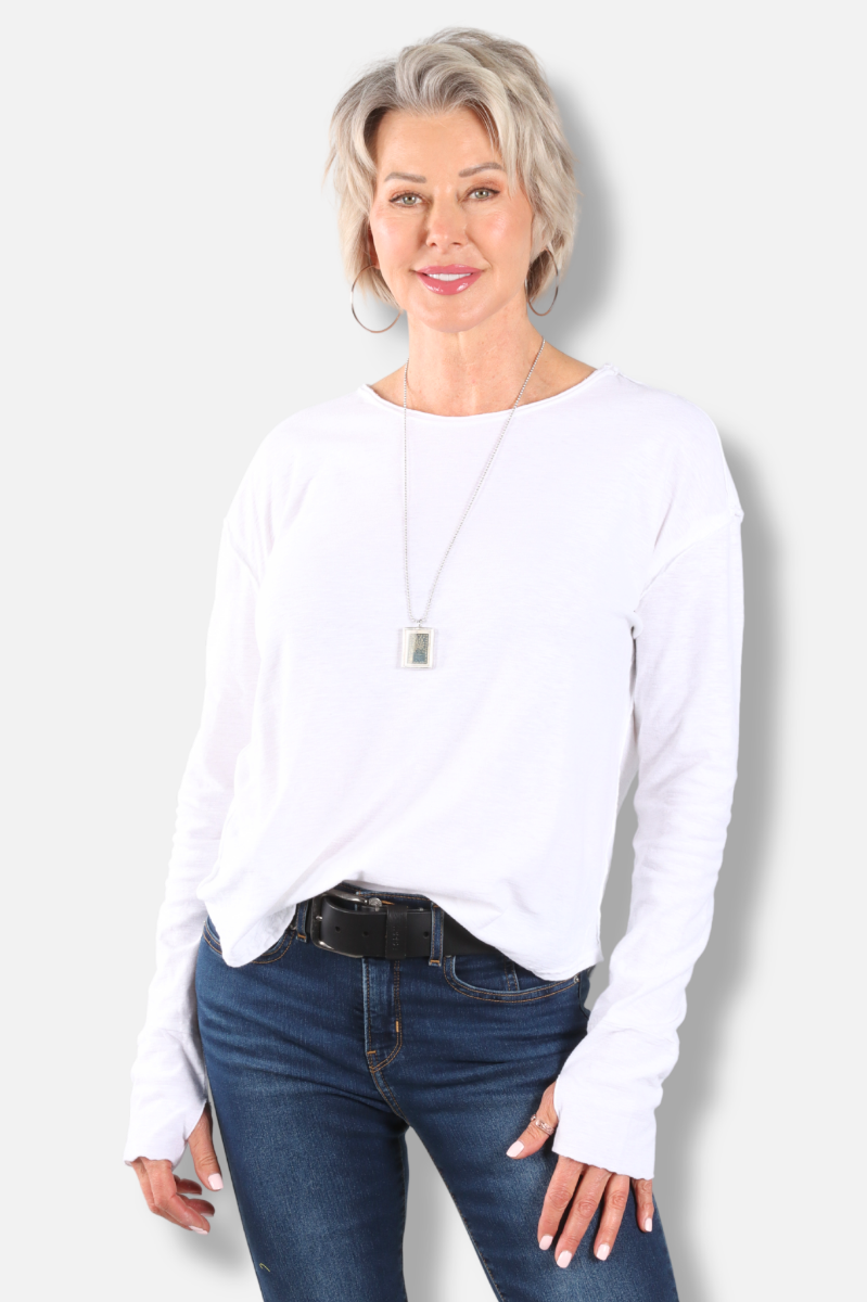Thumbhole Top - White 