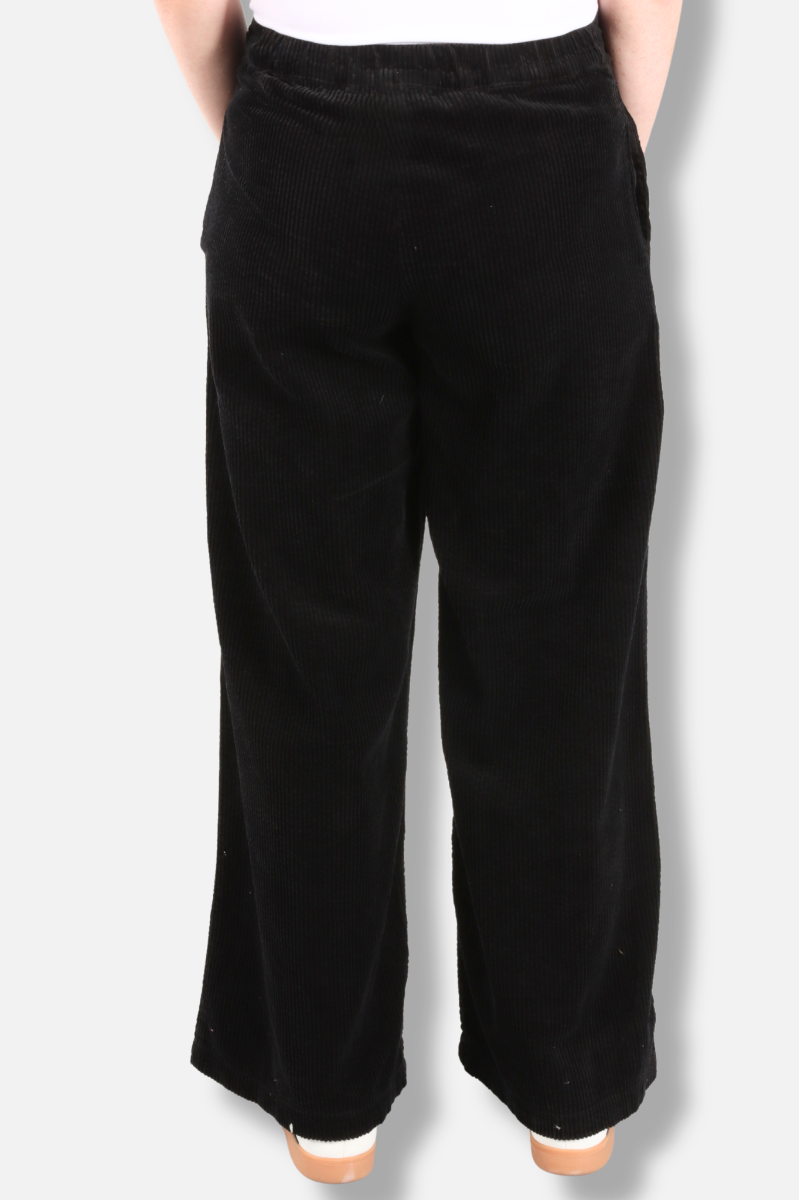 Wide leg Zip Pant - Black