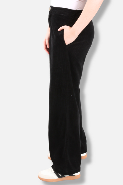 Wide leg Zip Pant - Black