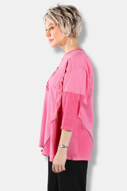 Triangle Floral Tee - Pink #5