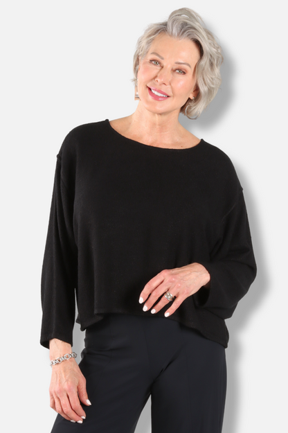 Button Accent Top - Black