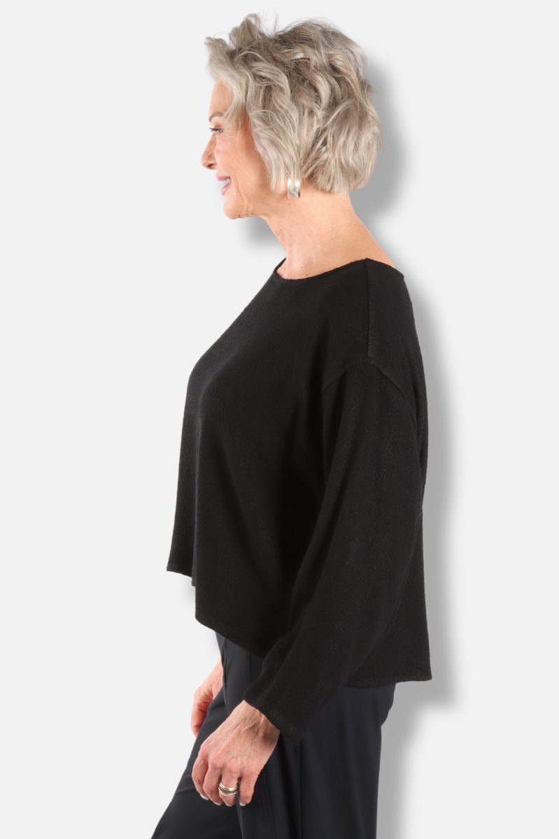 Button Accent Top - Black