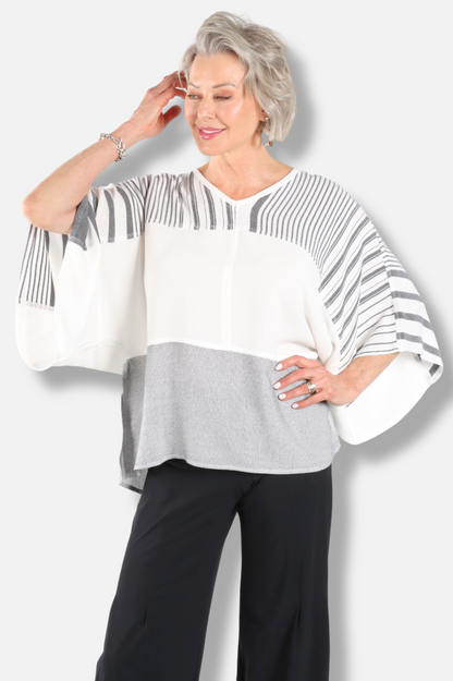 Contrast Top - White Combo