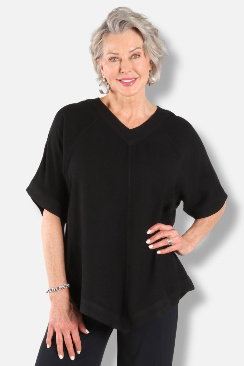 Banded Hem Top - Black