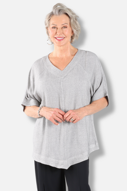 Banded Hem Top - Grey