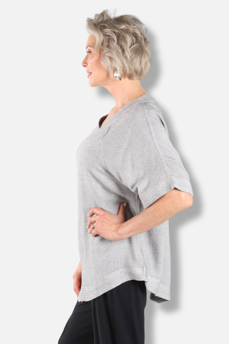 Banded Hem Top - Grey