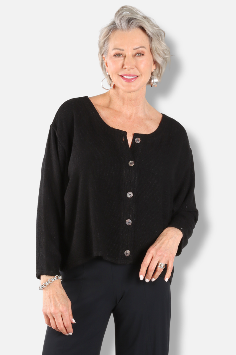 Button Cardigan - Black