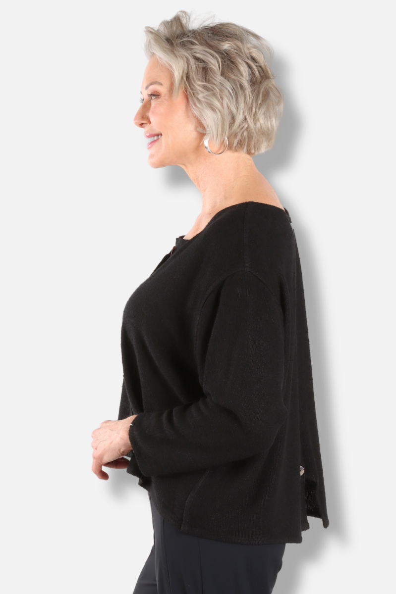 Button Cardigan - Black