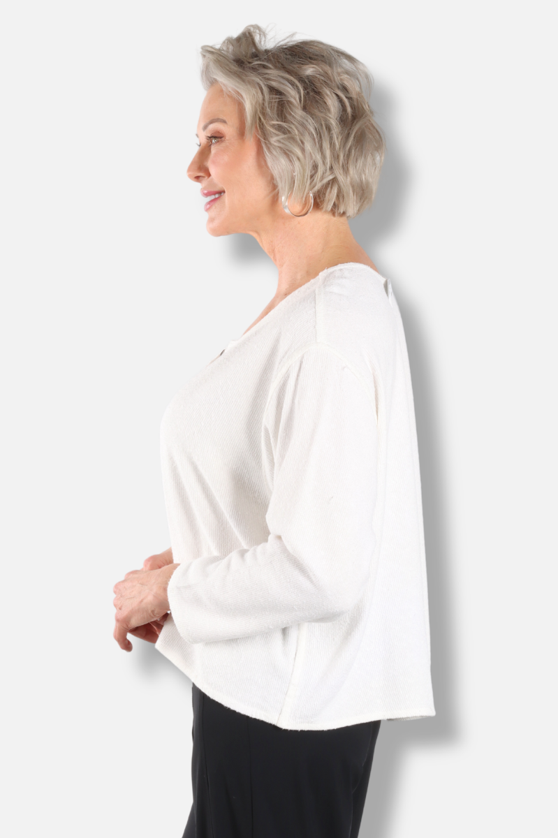 Button Cardigan - White