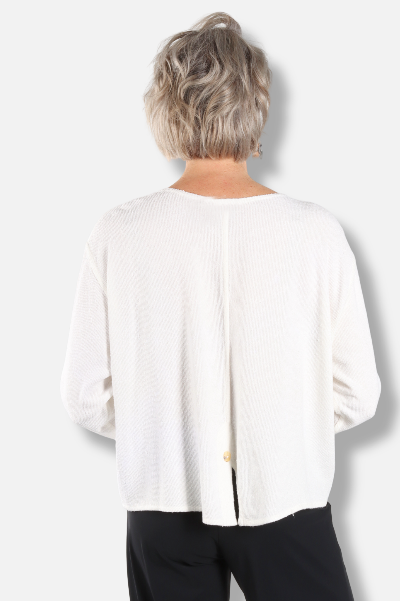 Button Cardigan - White