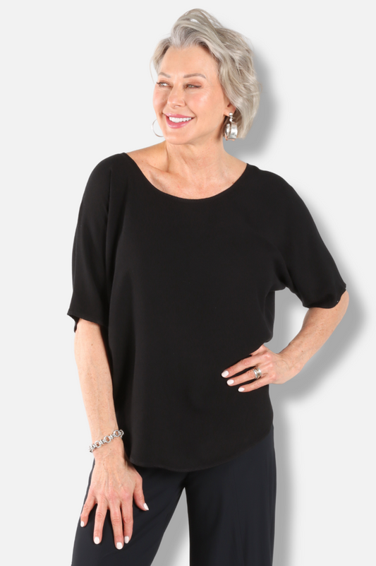 Scoop Neck Top - Black