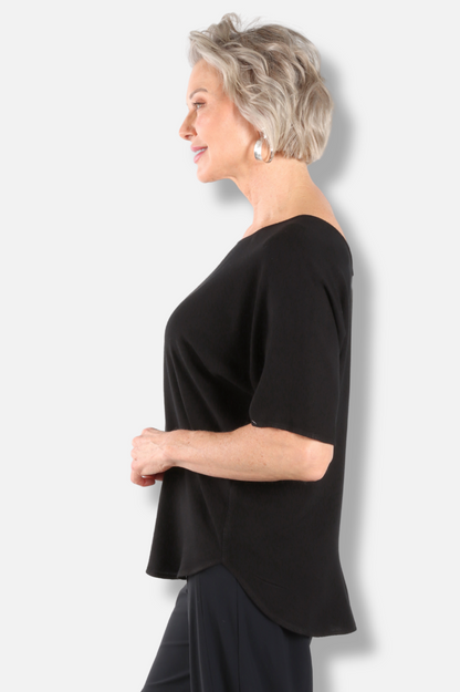 Scoop Neck Top - Black