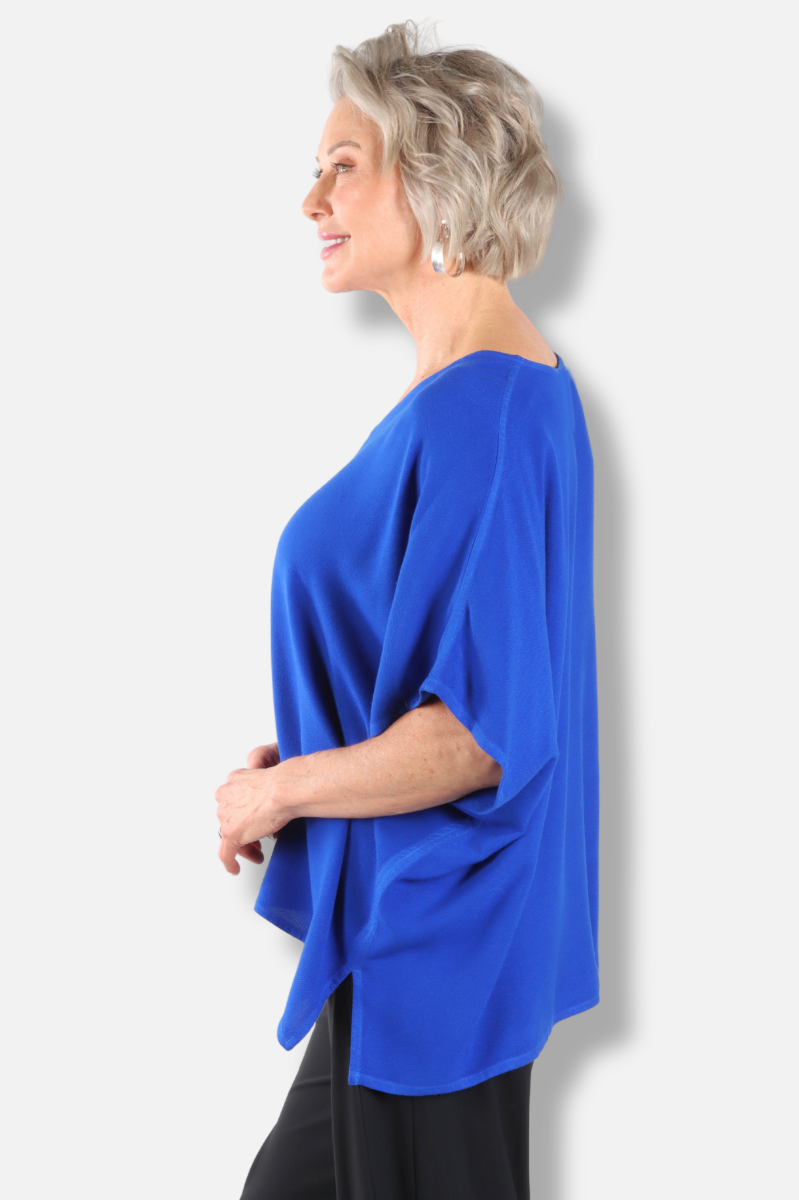 V Neck Top - Electric Blue