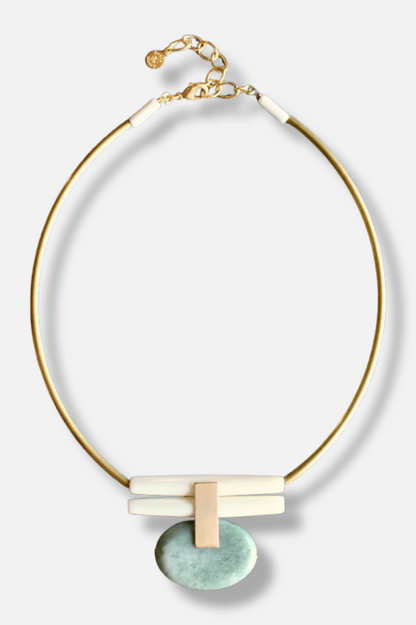 Green Jasper Necklace - Gold 