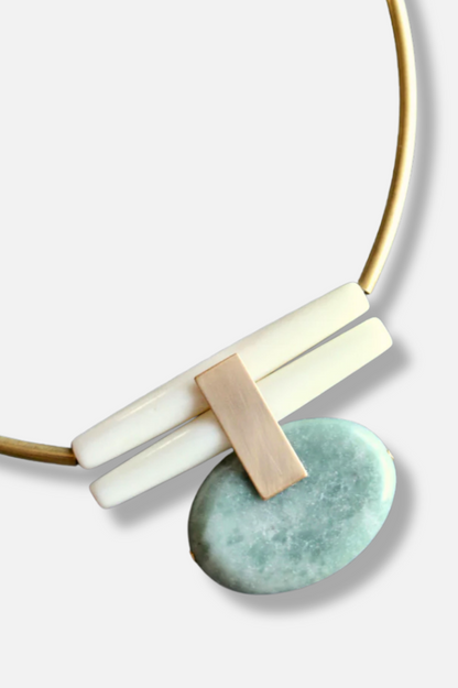 Green Jasper Necklace - Gold 