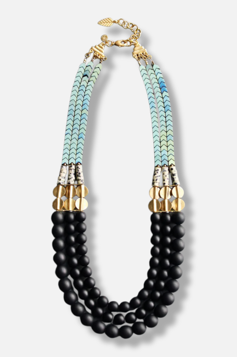 Shimmering Dalmatian Necklace - Multi Color 
