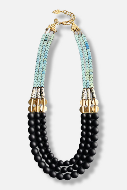 Shimmering Dalmatian Necklace - Multi Color 