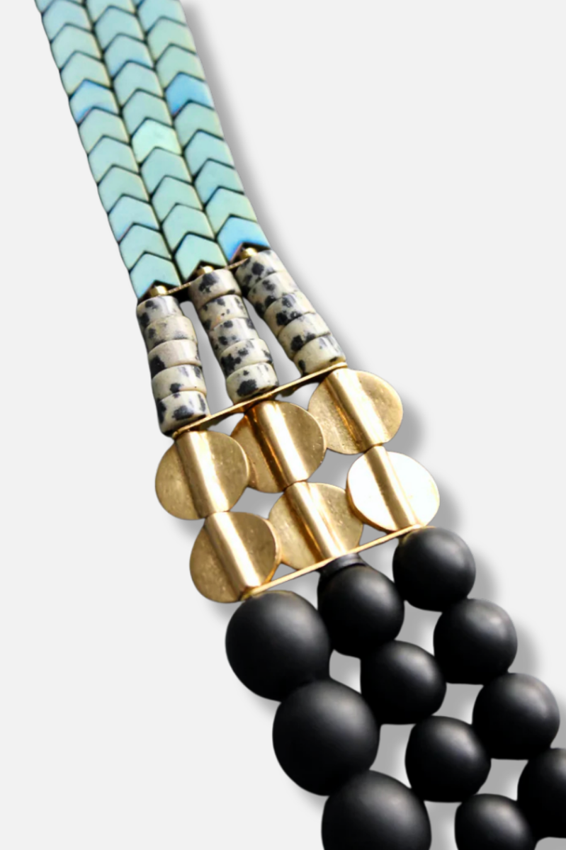 Shimmering Dalmatian Necklace - Multi Color 