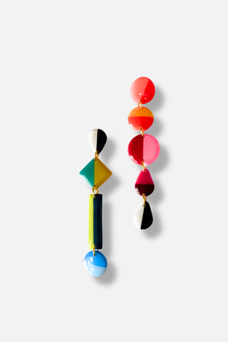 Asymmetrical Stripes Earrings 