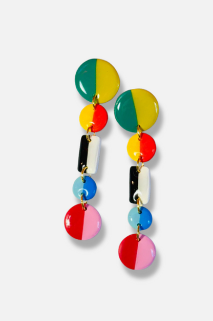 Green Top Stripes Earrings