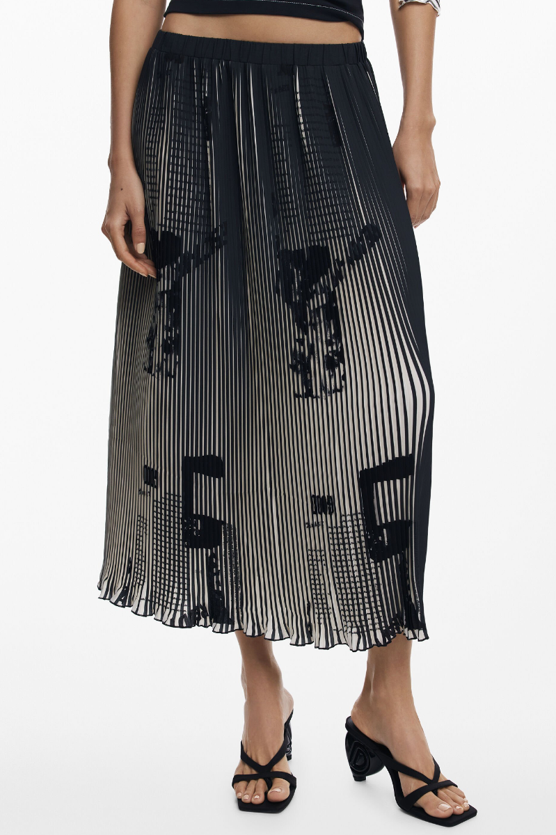 Newspaper Midi Skirt - Black