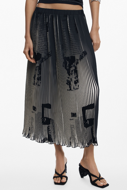 Newspaper Midi Skirt - Black