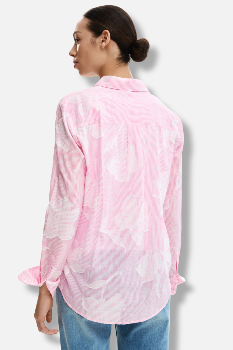 Striped Postcard Shirt - Rosa